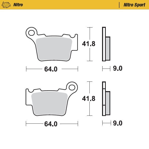 MOTO-MASTER KTM / HUSABERG / HUSQVARNA NITRO SPORT REAR BRAKE PADS 94422
