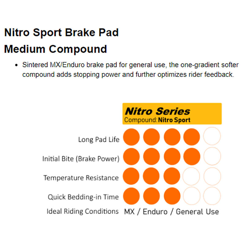 MOTO-MASTER KTM / HUSABERG / HUSQVARNA NITRO SPORT FRONT BRAKE PADS 93022