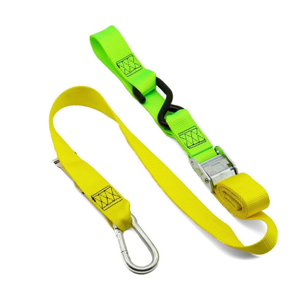 KUSTOM MX TIE DOWN 38MM SNAP HOOK YELLOW GREEN