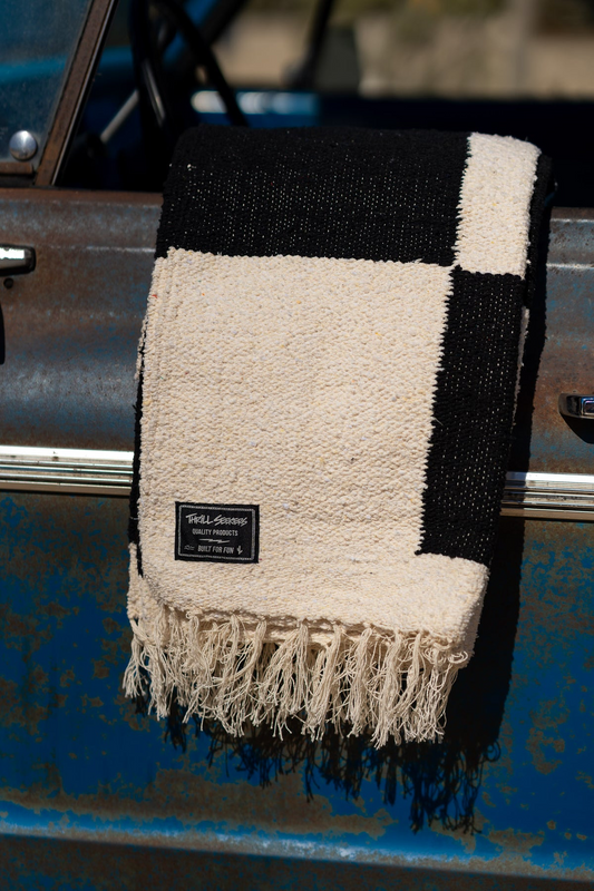 Thrill Seekers Chex Blanket - Black/Bone